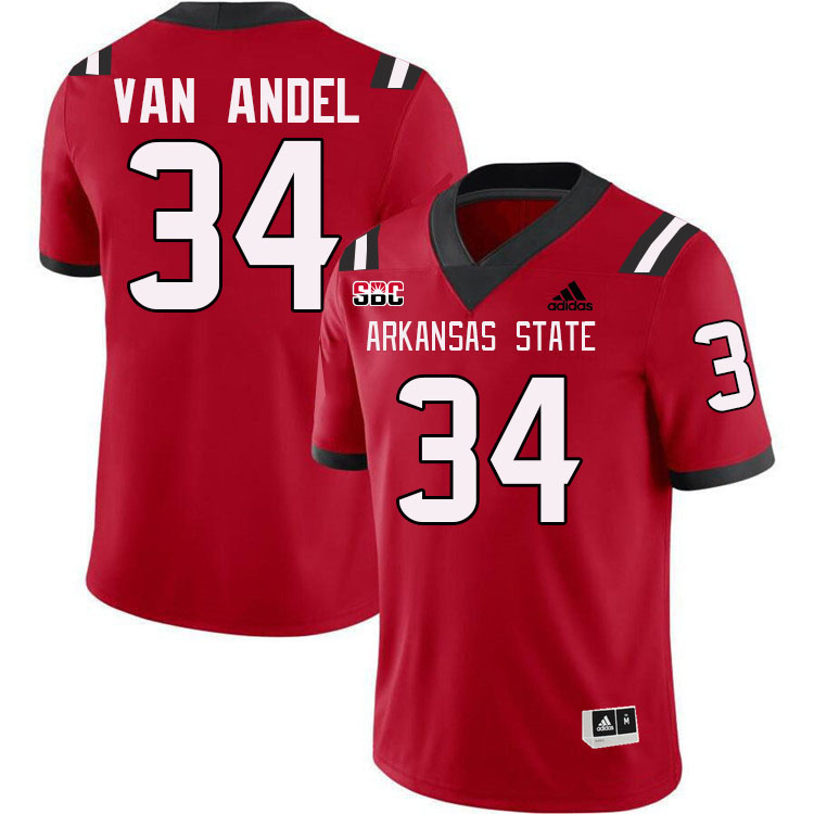 Clune Van Andel Arkansas State Jersey,Arkansas State Red Wolves Football Uniforms,Jersey-Red